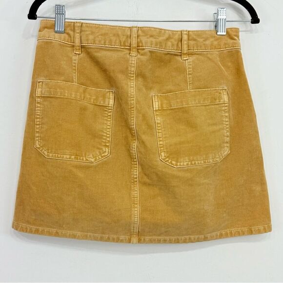 American Eagle Golden Tan Corduroy Patch Pocket Super Stretch Mini Skirt - Picture 5 of 16